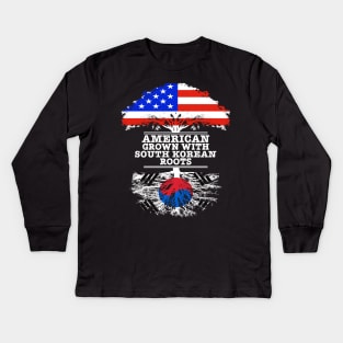 American Grown With South Korean Roots - Gift for South Korean With Roots From South Korea Kids Long Sleeve T-Shirt